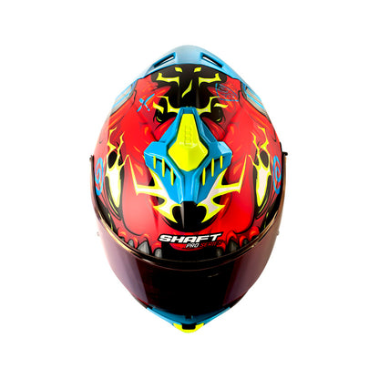 CASCO SHAFT SH-611RS PRO DRAKON MATE ROJO AZUL VISOR IRIDIUM