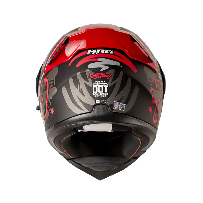 CASCO HRO HRO-3400DV EVO DESTROY MATE NEGRO ROJO VISOR IRIDIUM