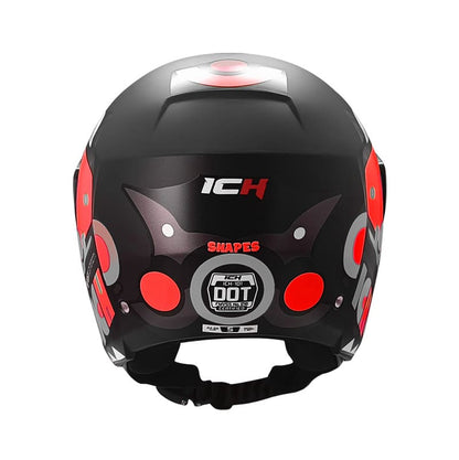 CASCO ICH ICH-101 SHAPES MATE NEGRO ROJO
