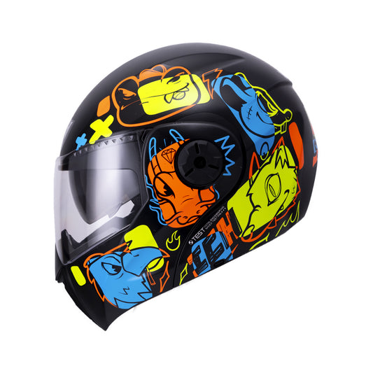 CASCO ICH ICH-3110S WILD SOUL MATE NEGRO AMARILLO NEON