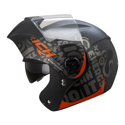 CASCO ICH ICH-3110DV WORDS MATE NEGRO NARANJA NEON