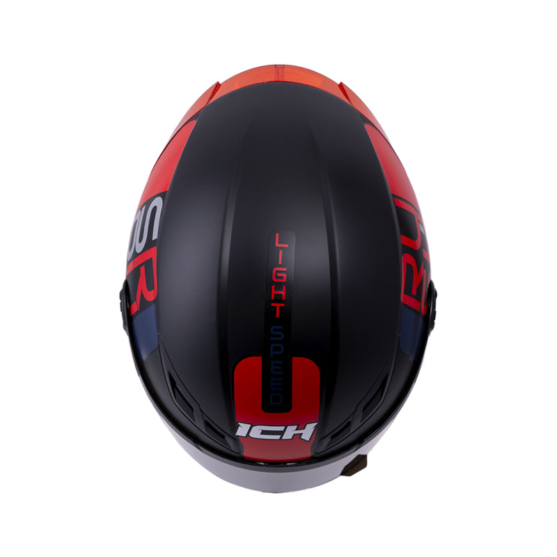 CASCO ICH ICH-501SP DOPE MATE NEGRO ROJO VISOR HUMO