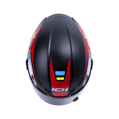 CASCO ICH ICH-501SP GUMMY MATE NEGRO ROJO VISOR HUMO