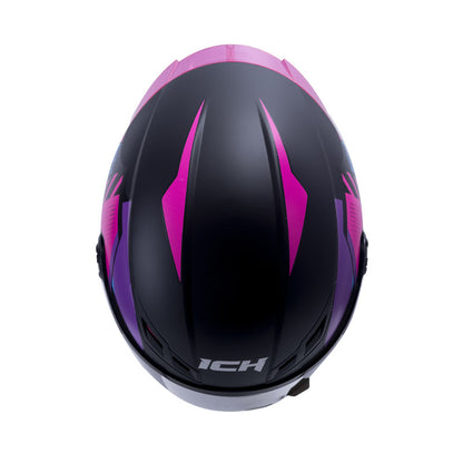 CASCO ICH ICH-501SP MOACA MATE NEGRO FUCSIA VISOR HUMO