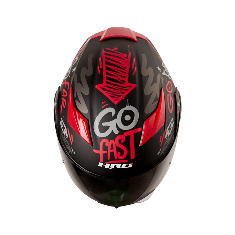CASCO HRO HRO-3400DV EVO DESTROY MATE NEGRO ROJO VISOR IRIDIUM