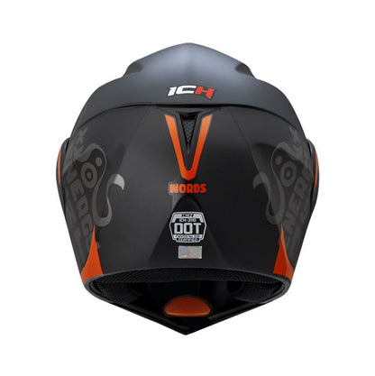CASCO ICH ICH-3110DV WORDS MATE NEGRO NARANJA NEON