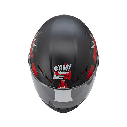 CASCO ICH ICH-501SP BOOM MATE NEGRO ROJO