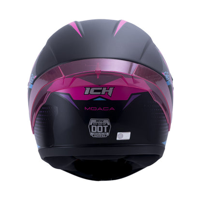 CASCO ICH ICH-501SP MOACA MATE NEGRO FUCSIA VISOR HUMO