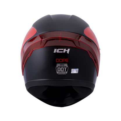 CASCO ICH ICH-501SP DOPE MATE NEGRO ROJO VISOR HUMO