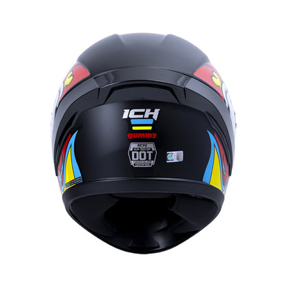 CASCO ICH ICH-501SP GUMMY MATE NEGRO ROJO VISOR HUMO