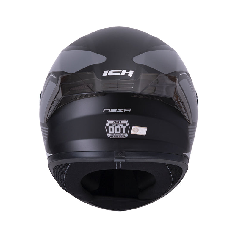 CASCO ICH-503 NEZA MATE NEGRO GRIS VISOR PLATA