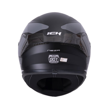 CASCO ICH-503 NEZA MATE NEGRO GRIS VISOR PLATA