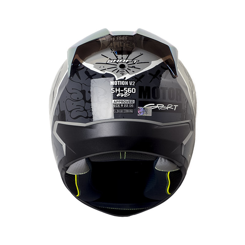 CASCO SHAFT SH-560 EVO MOTION V2 GRIS NEGRO VISOR IRIDIUM ROJO