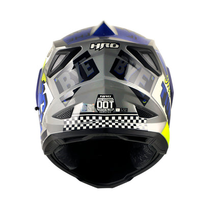 CASCO HRO HRO-MX330DV BYE BYE GRIS AZUL VISOR IRIDIUM AZUL