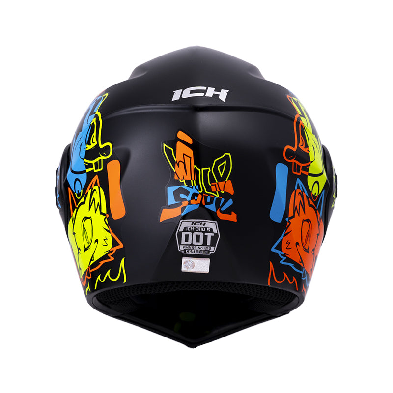 CASCO ICH ICH-3110S WILD SOUL MATE NEGRO AMARILLO NEON