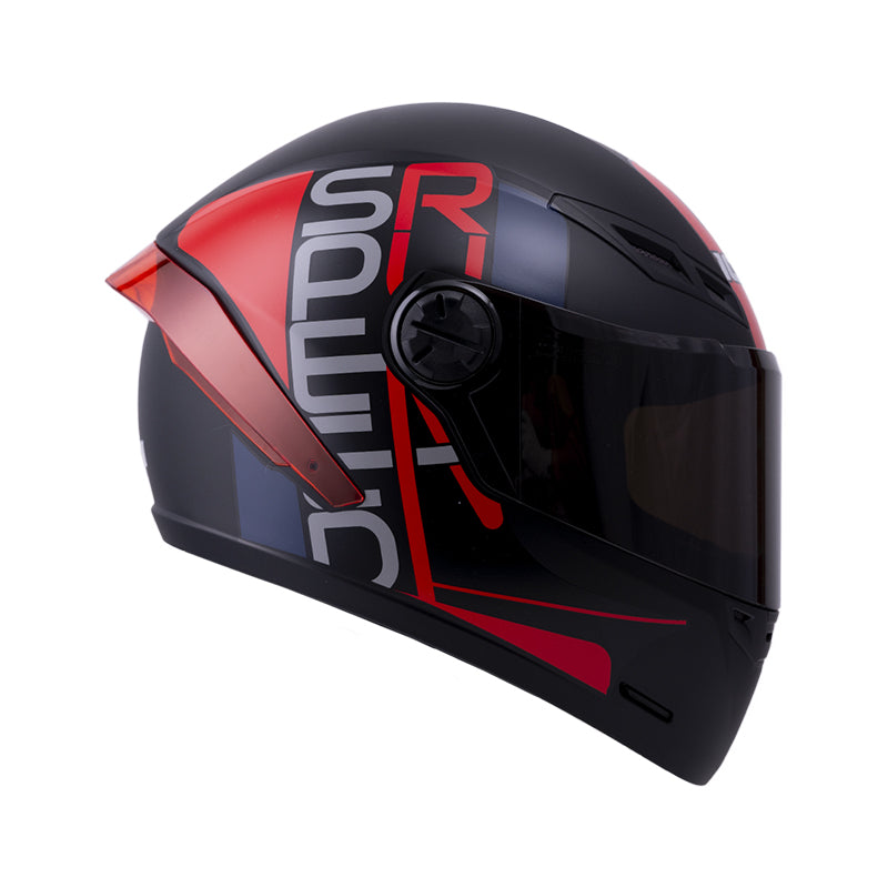 CASCO ICH ICH-501SP DOPE MATE NEGRO ROJO VISOR HUMO