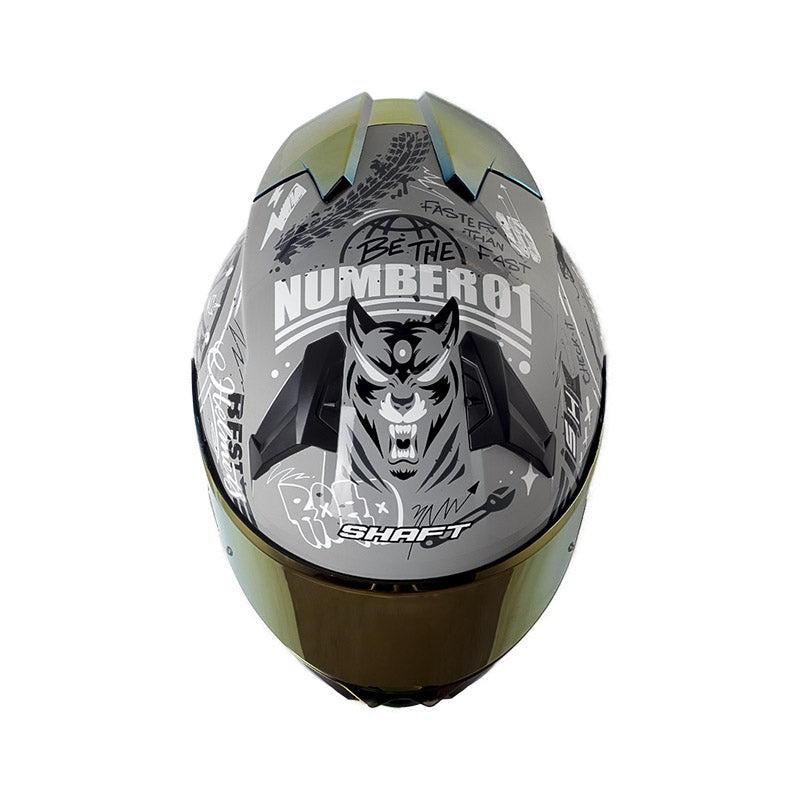 CASCO SHAFT SH-560 EVO MOTION V2 GRIS NEGRO VISOR IRIDIUM ROJO