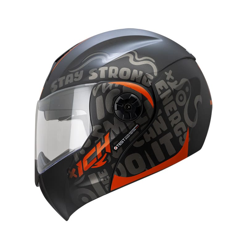 CASCO ICH ICH-3110DV WORDS MATE NEGRO NARANJA NEON