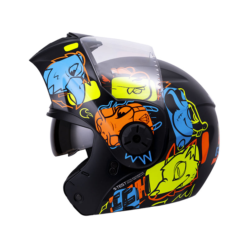 CASCO ICH ICH-3110S WILD SOUL MATE NEGRO AMARILLO NEON