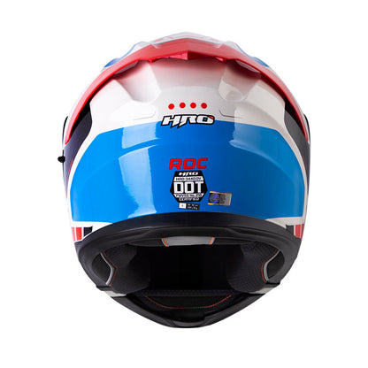 CASCO HRO HRO-3440 DV ROC GRIS CLARO ROJO VISOR IRIDIUM AZUL