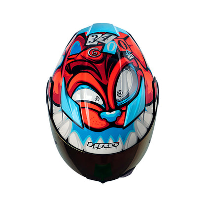 CASCO HRO HRO-3400DV EVO BAD BUNNY NARANJA NEON AZUL IRIDIUM