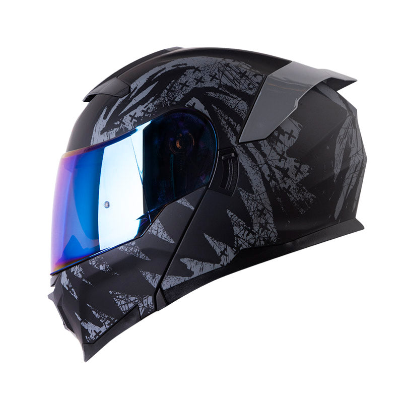 CASCO HRO HRO-3440 DV GRUNGSTER MATE NEGRO GRIS VISOR IRIDIUM