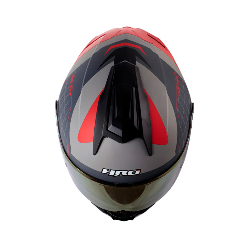 CASCO HRO HRO-3480DV EVO RUMBLE MATE GRIS ROJO VISOR IRIDIUM
