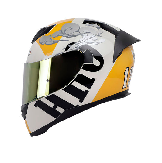 CASCO HRO HRO-511 SMOKEY GRIS DORADO VISOR HUMO