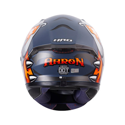 CASCO HRO HRO-523DV AARON MATE GRIS NARANJA NEON VISOR PLATA