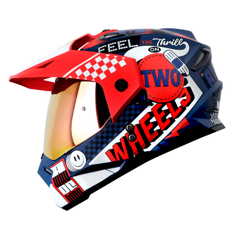 CASCO HRO HRO-MX330DV BYE BYE MATE AZUL OSCURO ROJO IRIDIUM