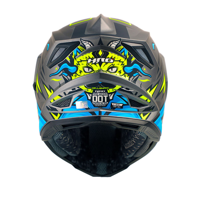 CASCO HRO HRO-MX330DV HELLRAIZER MATE NEGRO AMARILLO NEON