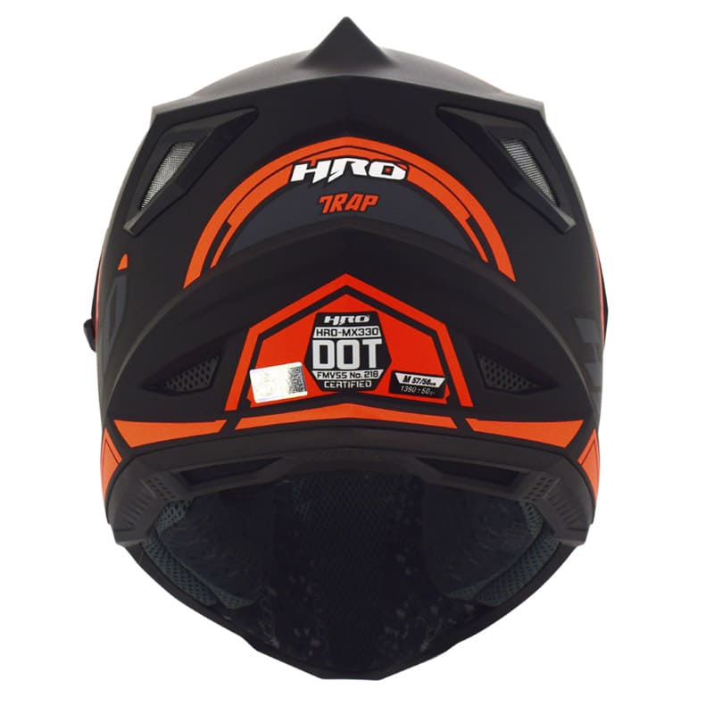 CASCO HRO HRO-MX330DV TRAP MATE NEGRO NARANJA NEON