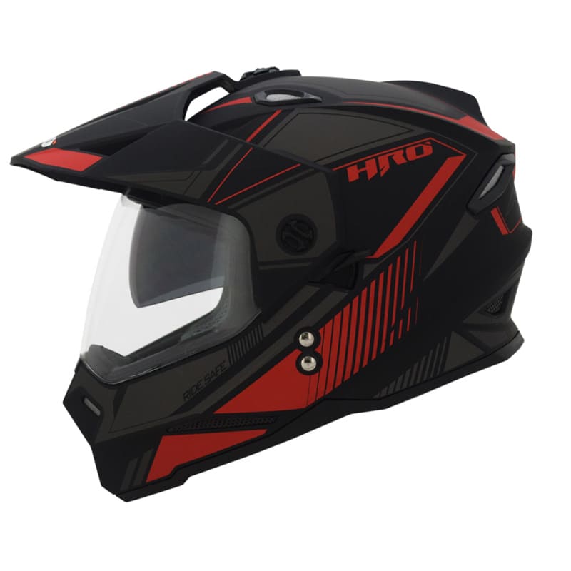 CASCO HRO HRO-MX330DV RUSS MATE NEGRO ROJO