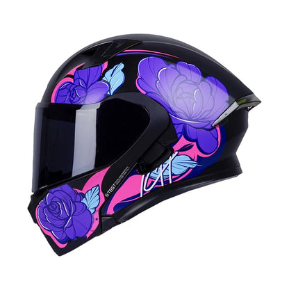 CASCO ICH ICH-3120DV FLOWRISH MATE NEGRO MORADO VISOR HUMO