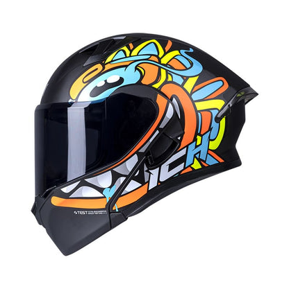 CASCO ICH ICH-3120DV OHAN MATE NEGRO NARANJA VISOR HUMO