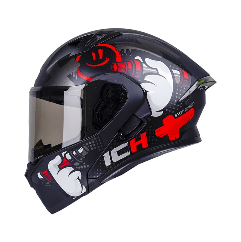 CASCO ICH ICH-3120DV TAGGER MATE NEGRO ROJO VISOR HUMO