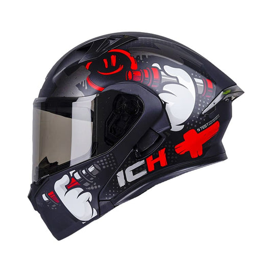 CASCO ICH ICH-3120DV TAGGER MATE NEGRO ROJO VISOR HUMO
