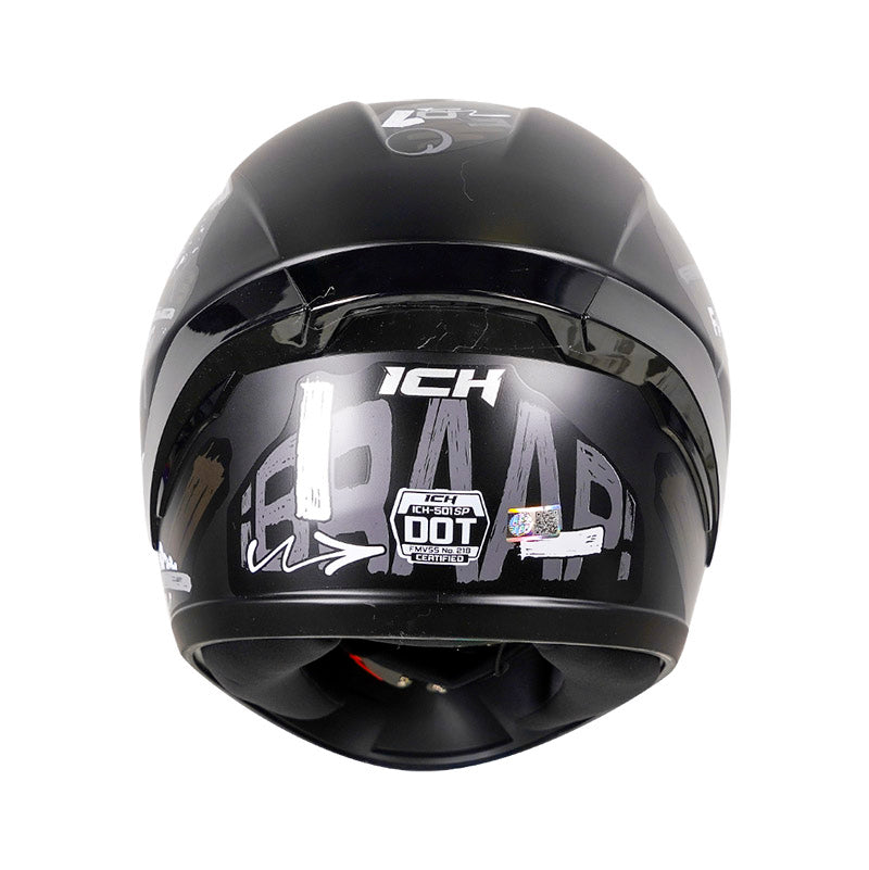 CASCO ICH ICH-501SP BRAAP MATE NEGRO GRIS VISOR HUMO