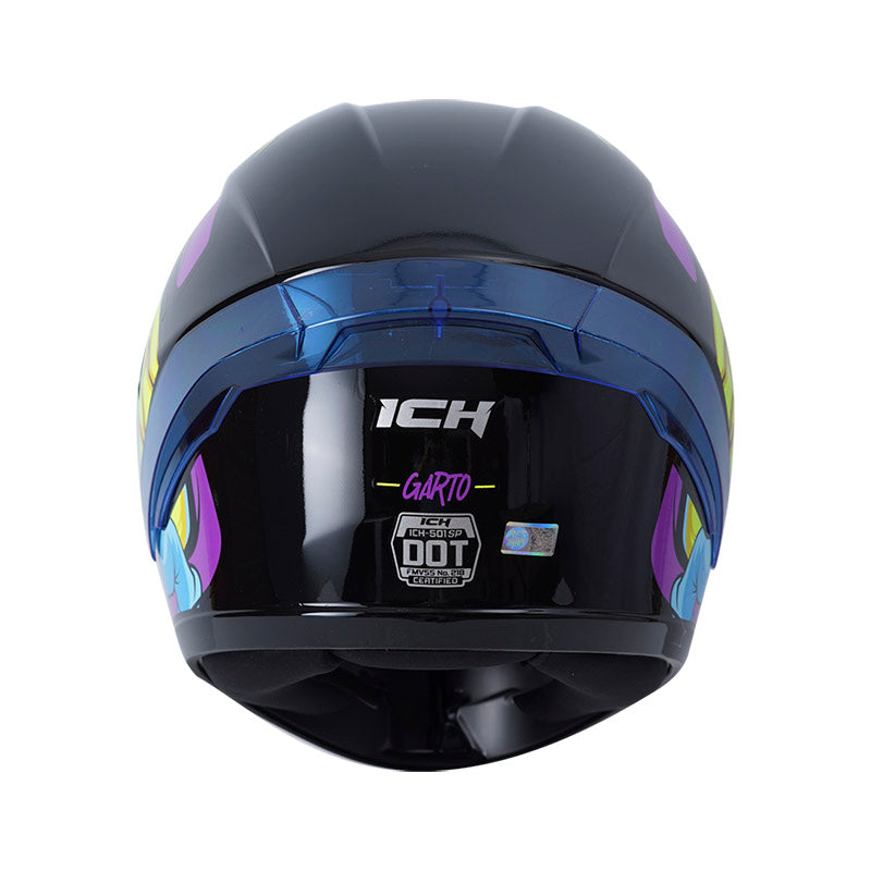 CASCO ICH-501SP GARTO BRILLANTE NEGRO MORADO VISOR HUMO