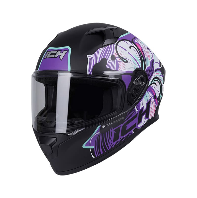 CASCO ICH ICH-503SP FLORAL MATE NEGRO MORADO NEON