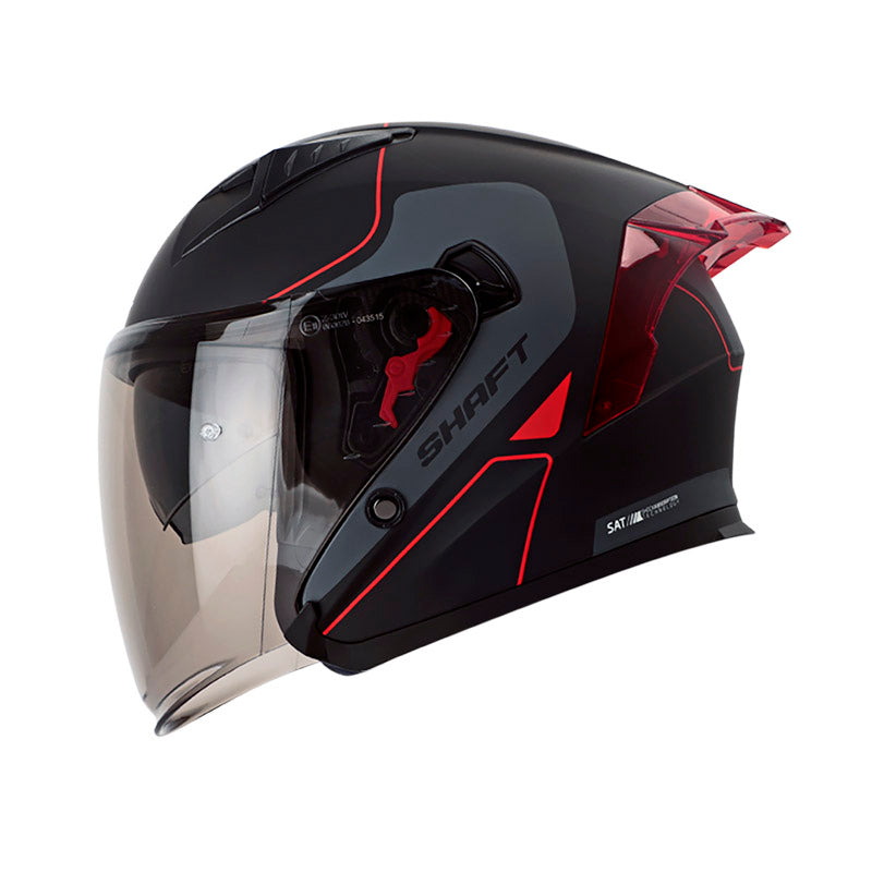 CASCO SHAFT SH-226SP FINE LINE NEGRO ROJO VISOR HUMO