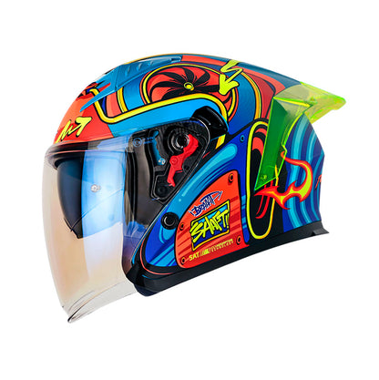 CASCO SHAFT SH-226SP TURBO MATE AZUL NARANJA NEON IRIDIUM