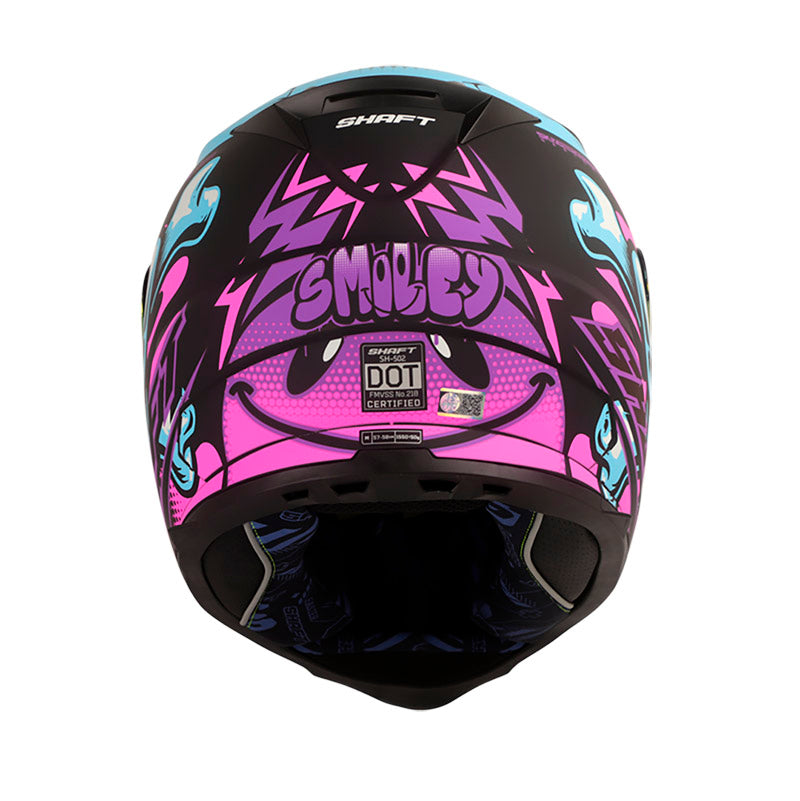 CASCO SHAFT SH-502 SMILEY MATE NEGRO MORADO VISOR IRIDIUM