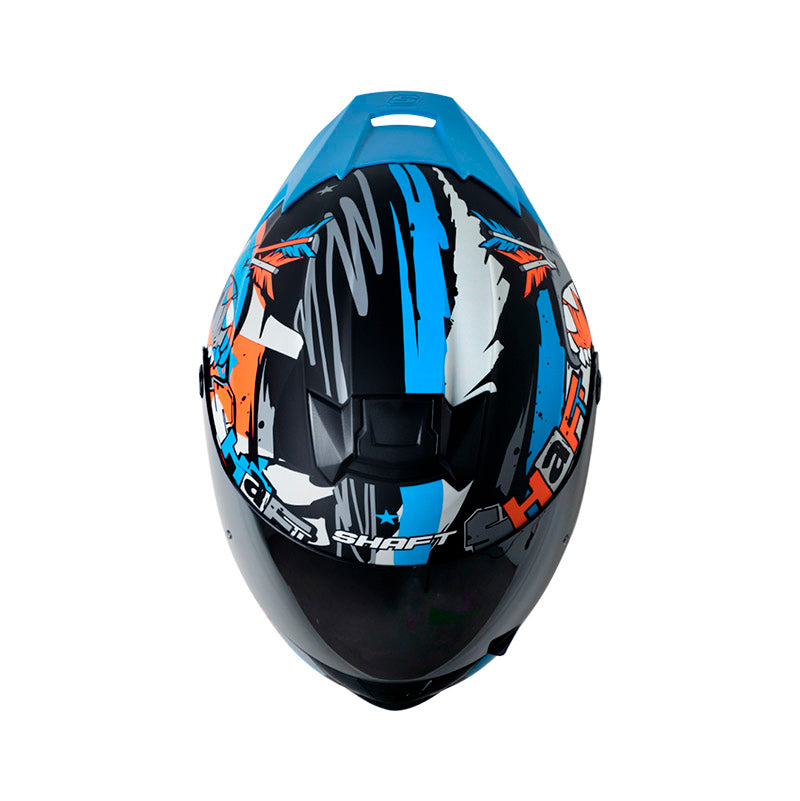 CASCO SHAFT SH-502 SHARKIE MATE NEGRO GRIS VISOR PLATA