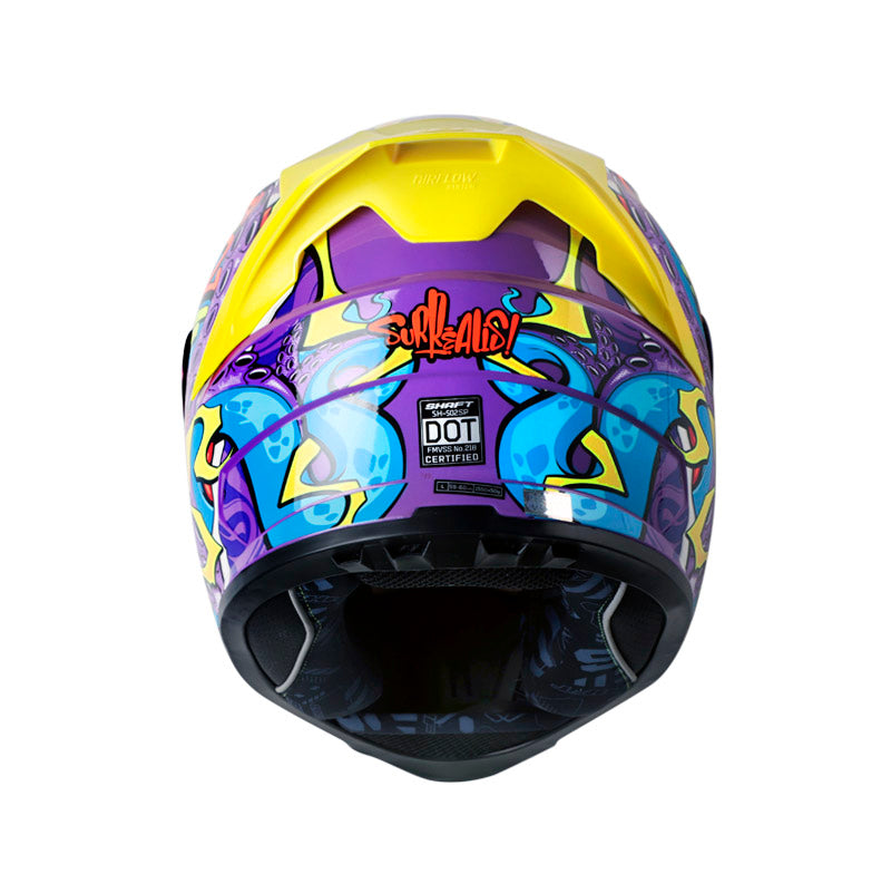 CASCO SHAFT SH-502 SURREALIS MORADO AMARILLO VISOR IRIDIUM
