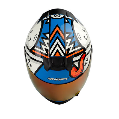 CASCO SHAFT SH-502 STYLE AZUL BLANCO VISOR IRIDIUM