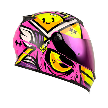 CASCO SHAFT SH-502 STYLE FUCSIA AMARILLO NEON VISOR IRIDIUM