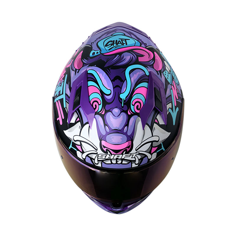 CASCO SHAFT SH-522SP TIGUERAZO MATE MORADO AZUL IRIDIUM