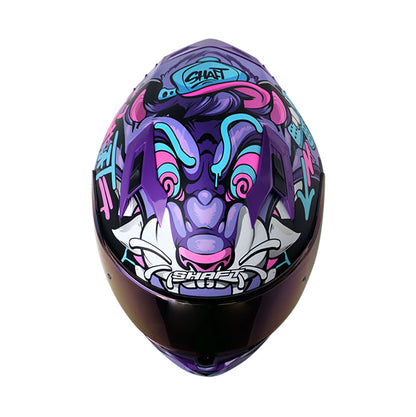 CASCO SHAFT SH-522SP TIGUERAZO MATE MORADO AZUL IRIDIUM