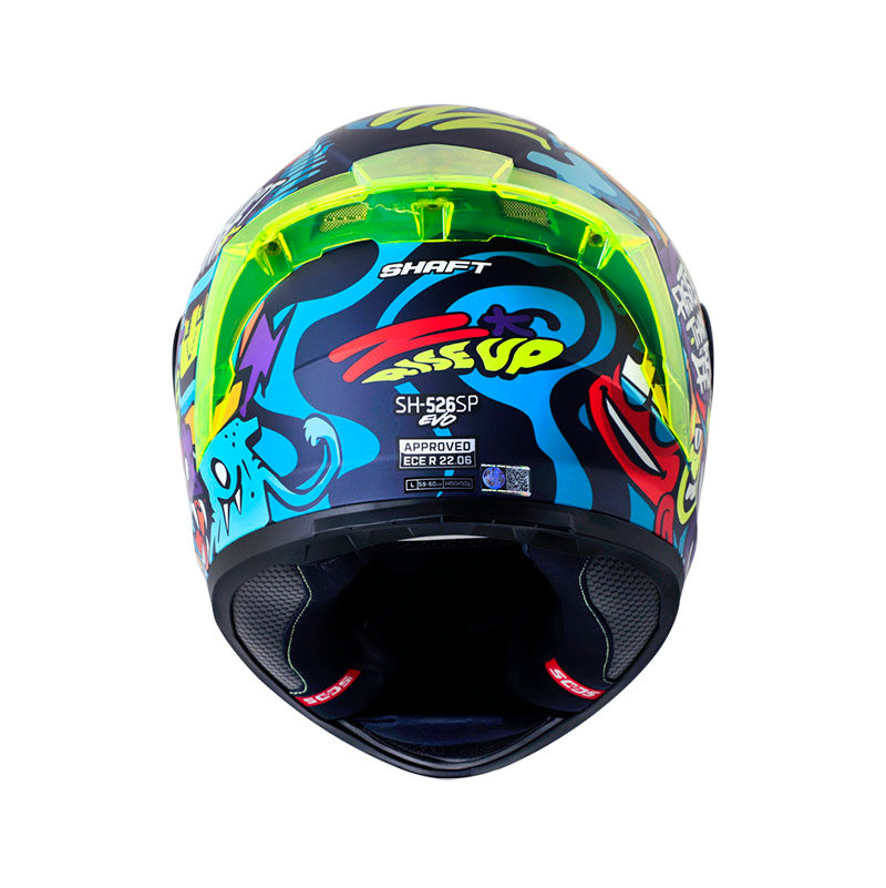 CASCO SHAFT SH-526SP RISE UP MATE AZUL AMARILLO NEON IRIDIUM